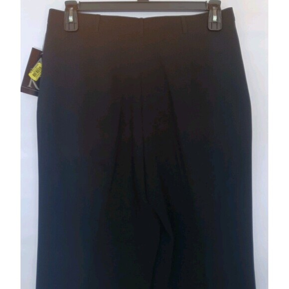 NWT Anne Klein Size 14 Retro Black Pleated High-Waist Loose-Leg Dress Slacks - Picture 3 of 9